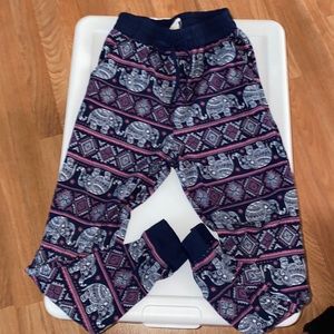 GIRLS STRETCHY ELEPHANT DESIGN PANT SZ 7/8